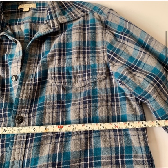 Vintage Awesome Fit Blue Plaid Flannel shirt button down - Picture 7 of 7